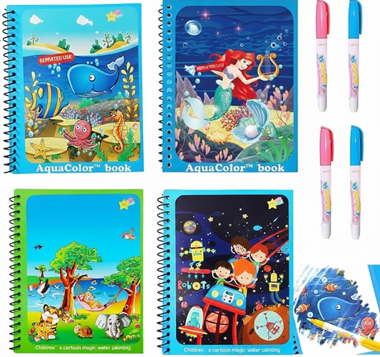 AquaColor™ Reusable Book (4 Books + 4 Pens)